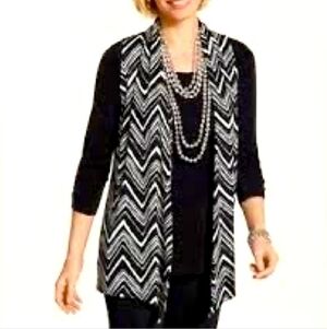 Chicos Travelers Open Cardigan Vest Womens 0 US Small Slinky Knit Sleeveless